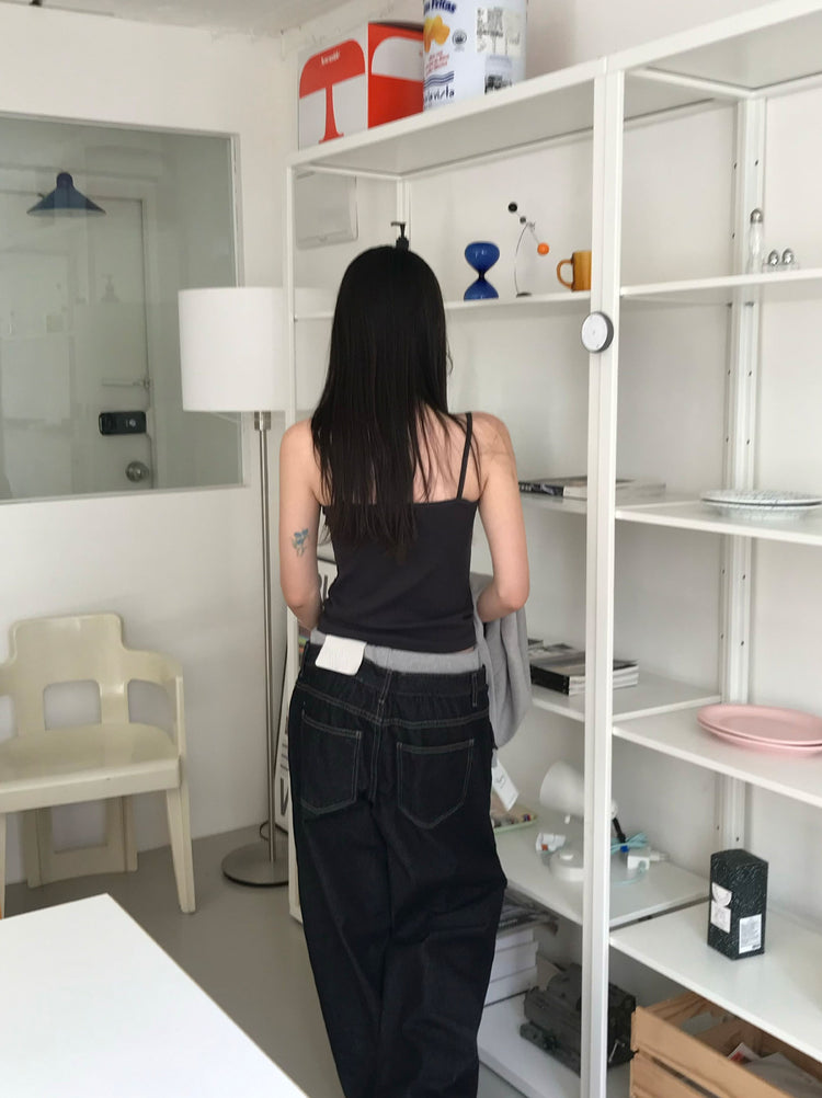 雙層褲頭細節牛仔褲