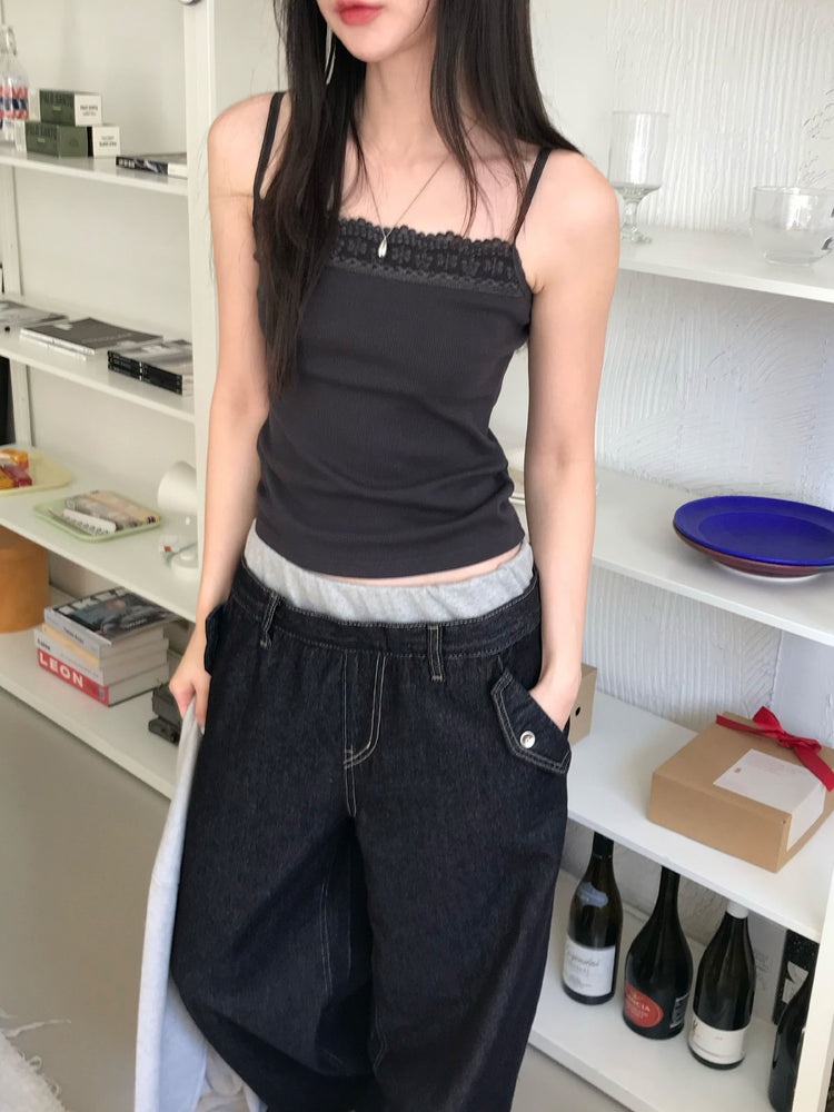 雙層褲頭細節牛仔褲