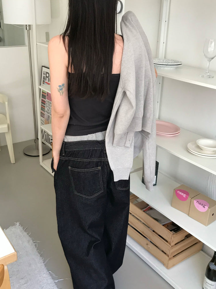 雙層褲頭細節牛仔褲