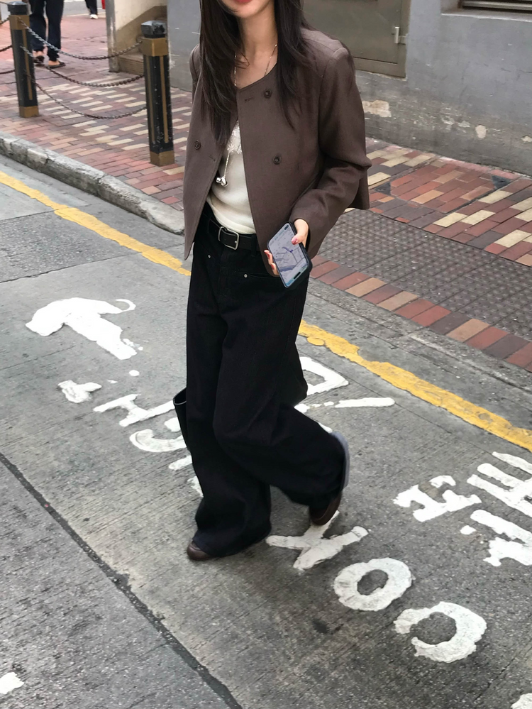 無領雙排扣鈕西外