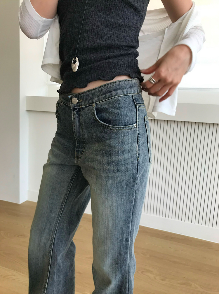 復古美色boot cut牛仔褲