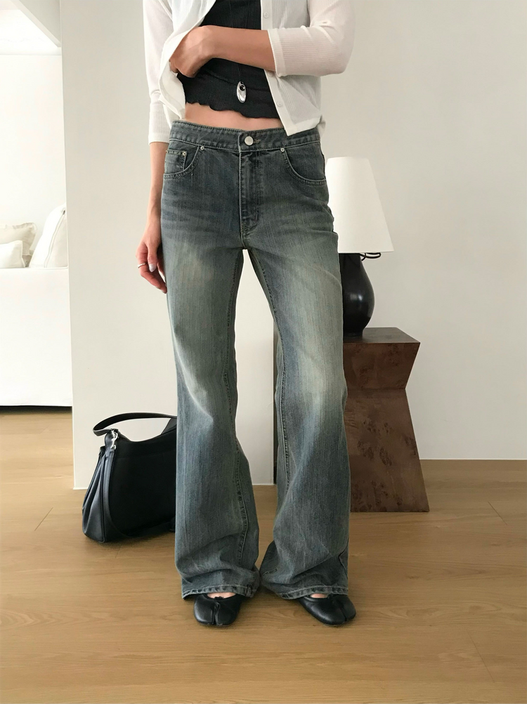 復古美色boot cut牛仔褲