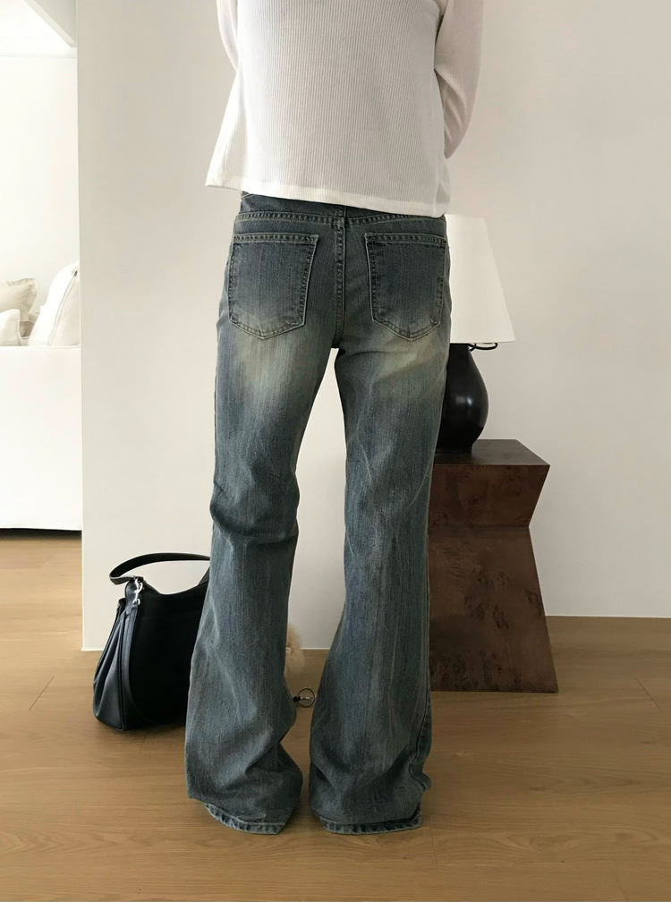 復古美色boot cut牛仔褲