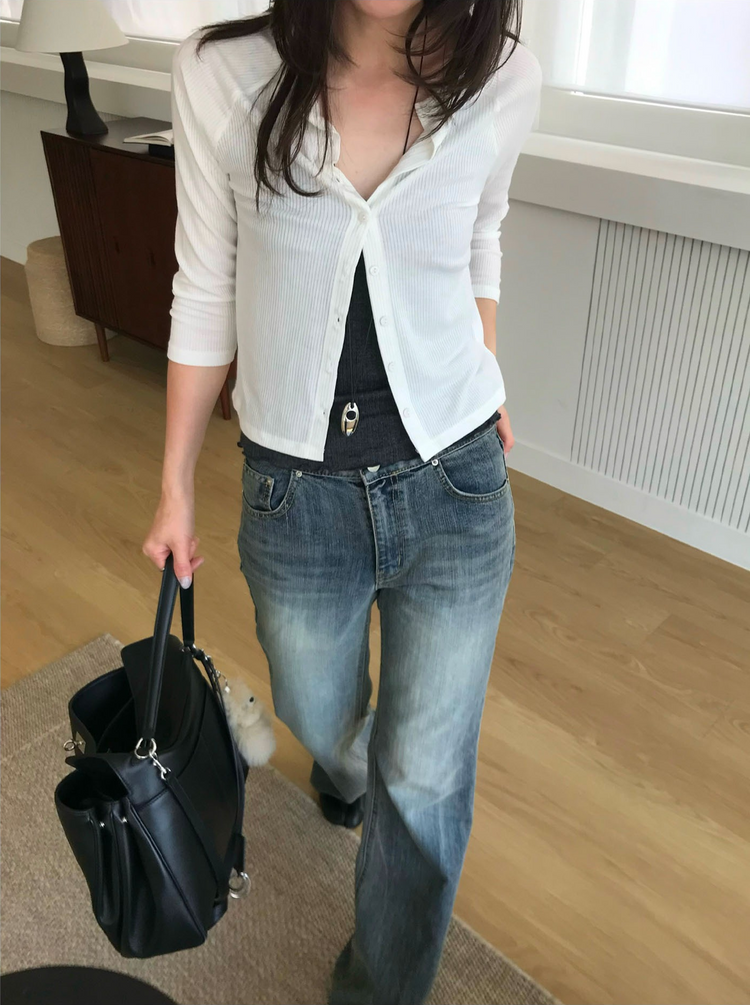 復古美色boot cut牛仔褲