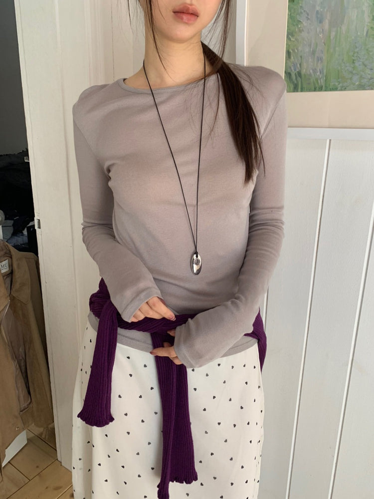 微透美色後開叉上衣