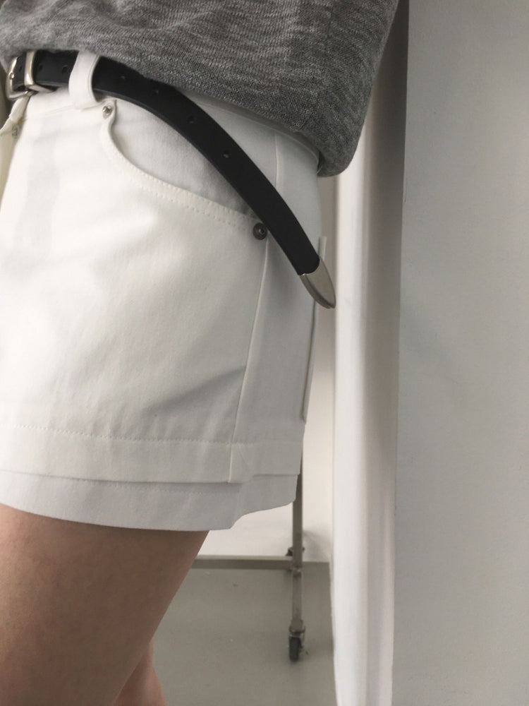雙層設計感低腰短褲