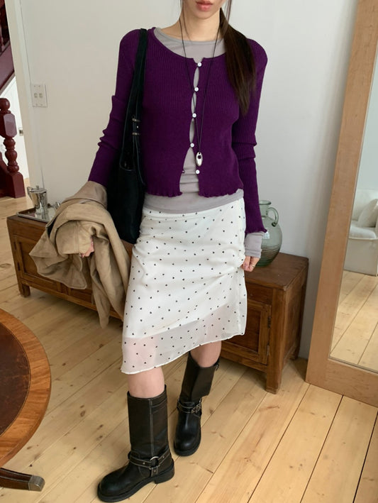 微透輕薄心形細節半裙