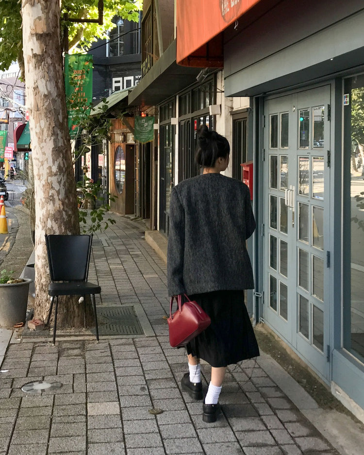 不修邊雙層細節百褶裙