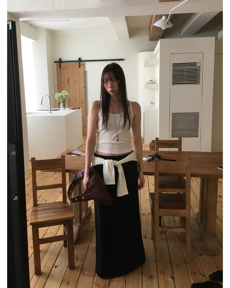 美色削肩基礎背心