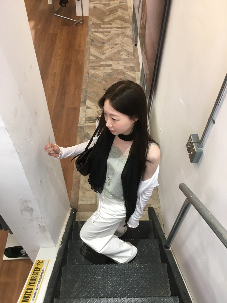 春季美色花邊細節排鈕外套