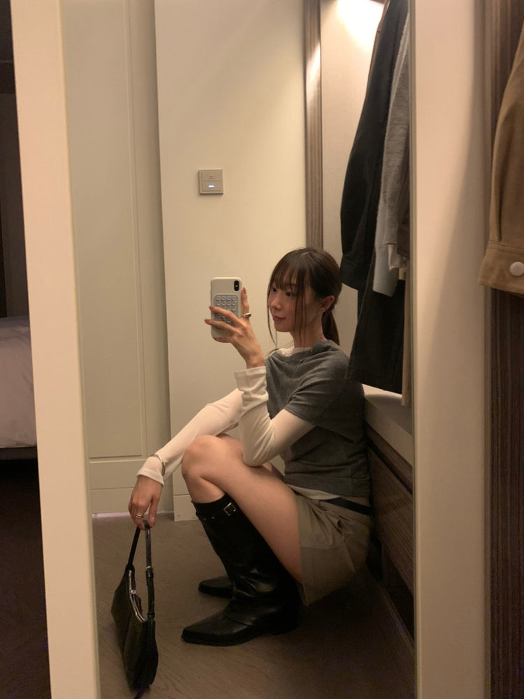 美肩堆堆細節修身上衣