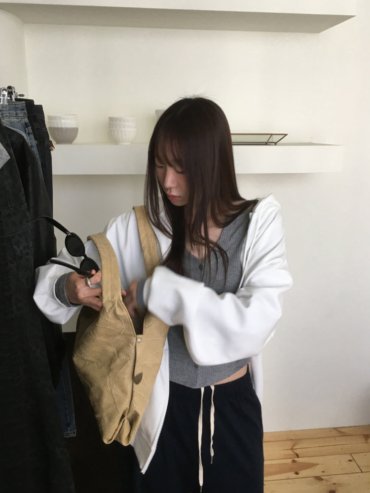 數字雙拉鏈連帽外套