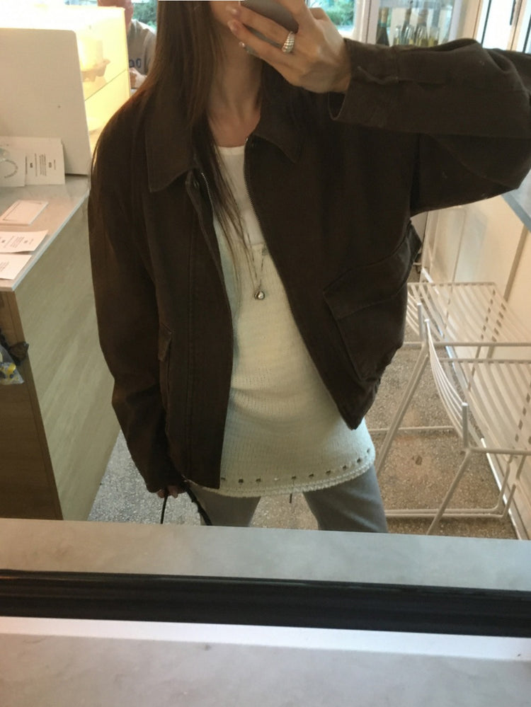 復古水洗感做舊外套