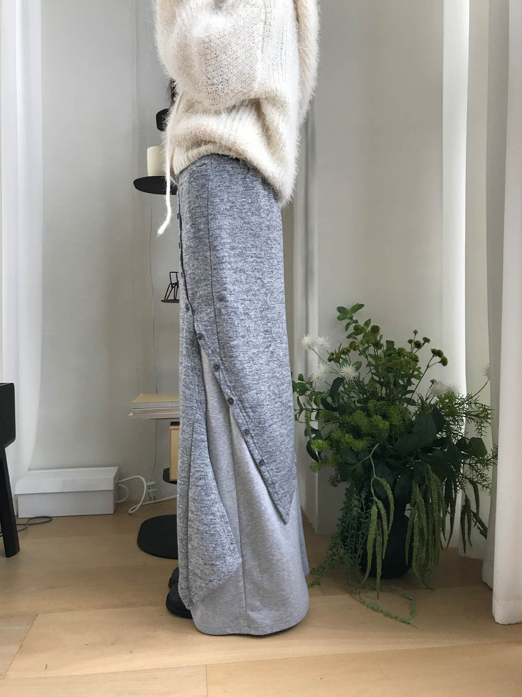 不規則設計感假兩件及踝裙