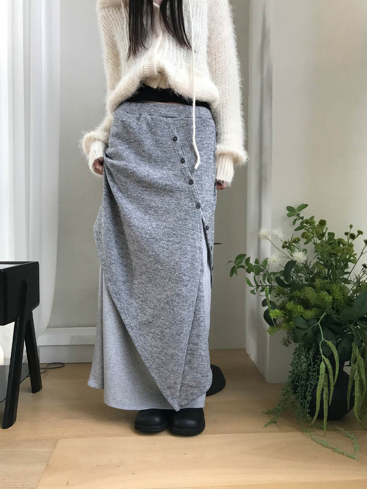 不規則設計感假兩件及踝裙