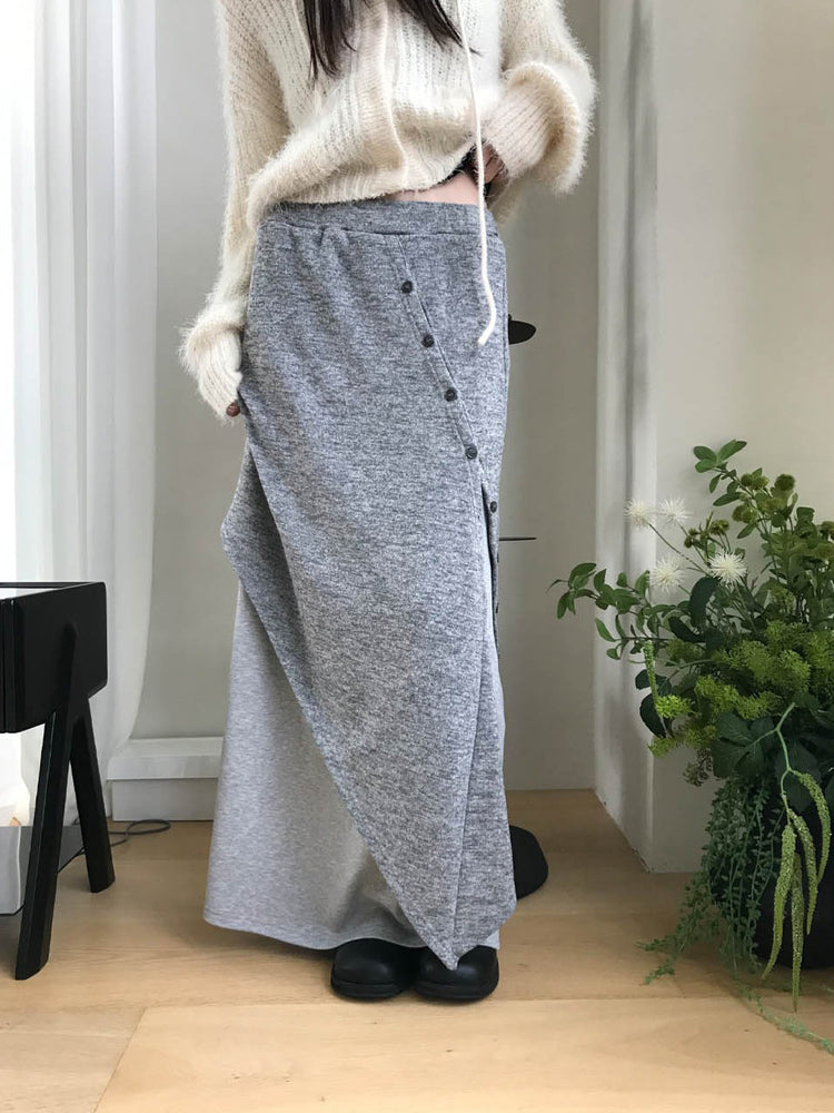 不規則設計感假兩件及踝裙