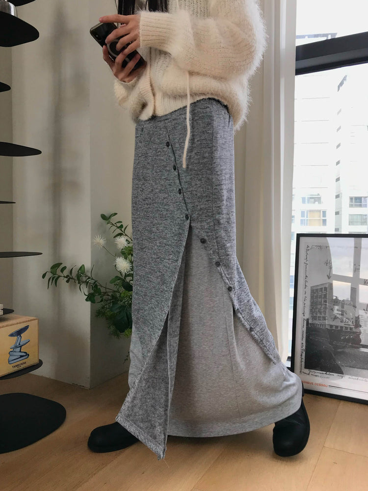 不規則設計感假兩件及踝裙