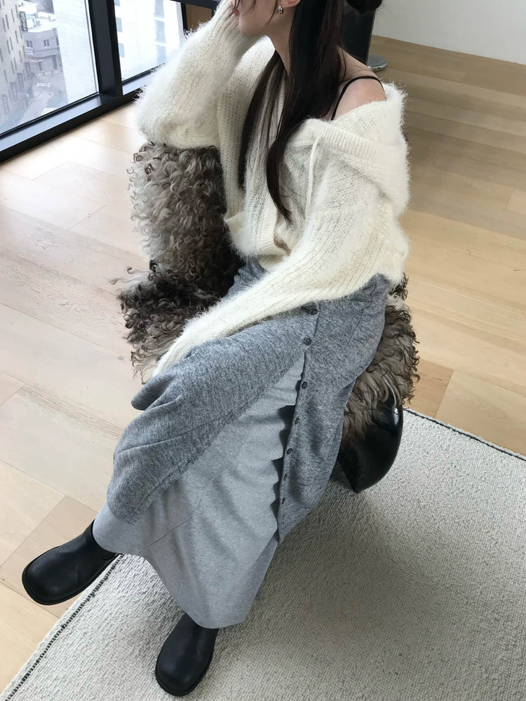 不規則設計感假兩件及踝裙