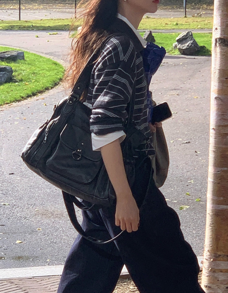 七分袖修腰層次襯衫