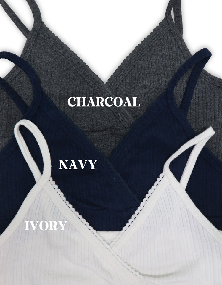 交疊蕾絲捲邊細節背心