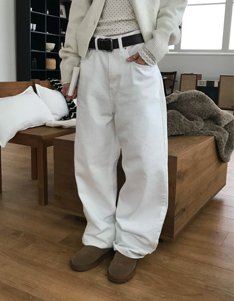 背口袋細節寬鬆直褲