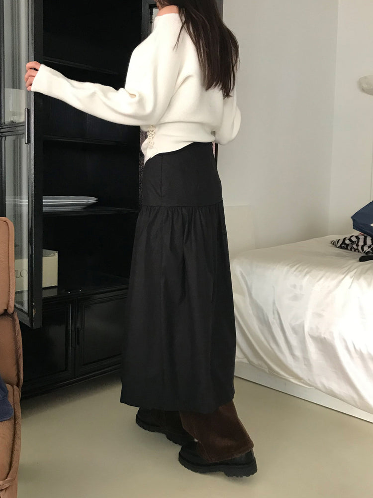 美肩側扣鈕細節坑紋針織衫