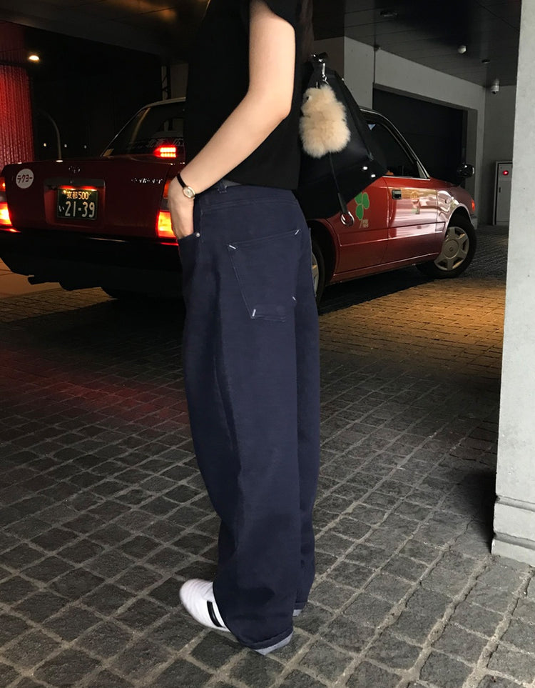 口袋明線細節牛仔褲