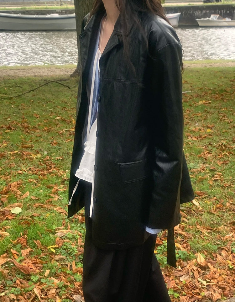 皮質/麂皮質感綁帶西外