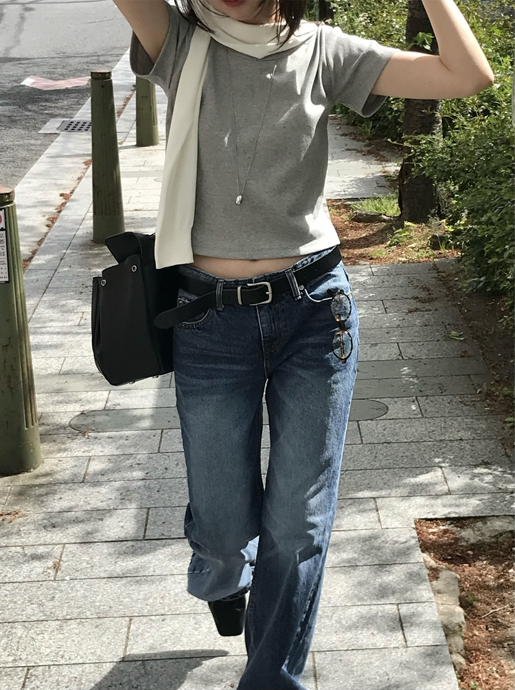 美刷色boot cut低腰牛仔褲
