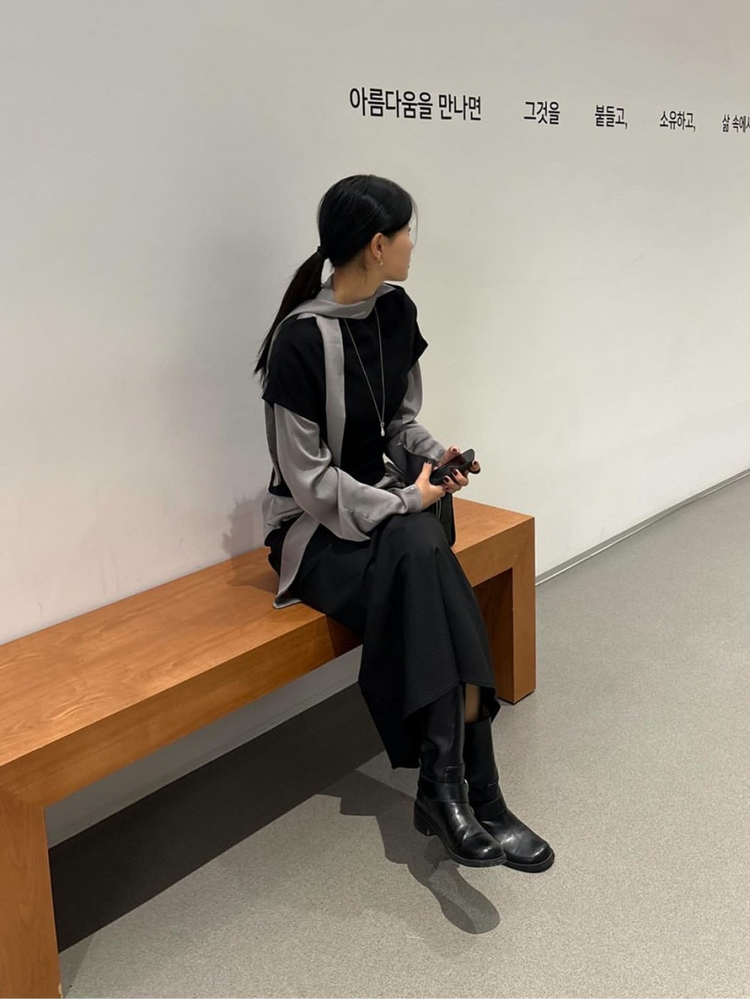光澤紋理垂領領帶細節襯衫