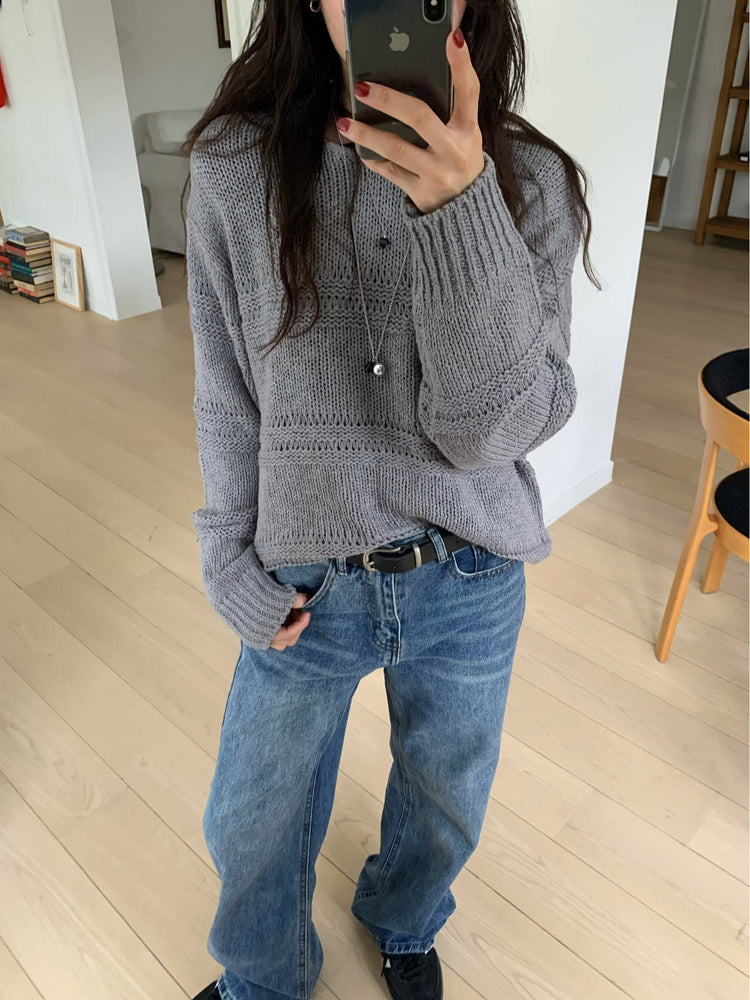 基礎復古美刷色直筒牛仔褲