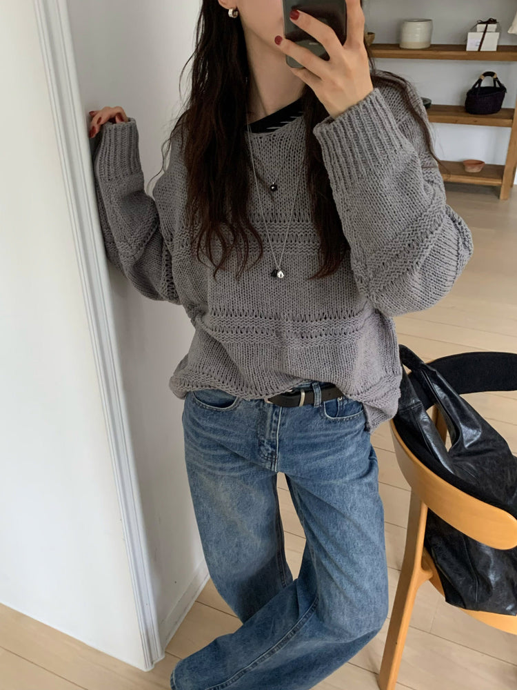 基礎復古美刷色直筒牛仔褲