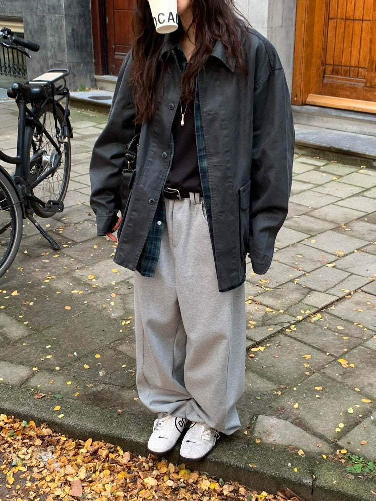 Unisex洗水復古口袋細節外套