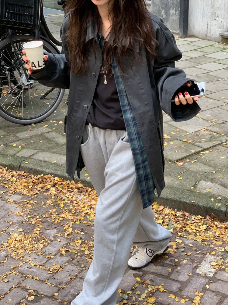 Unisex洗水復古口袋細節外套