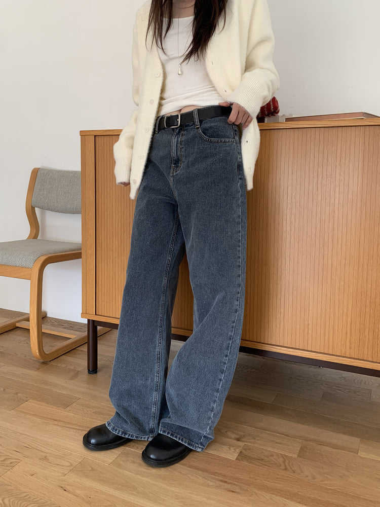 經典美色直腿牛仔褲