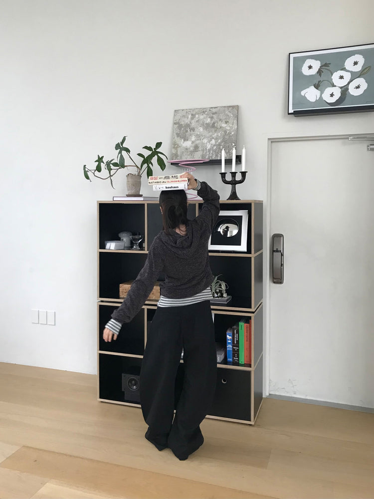 混色扣鈕細節連帽上衣