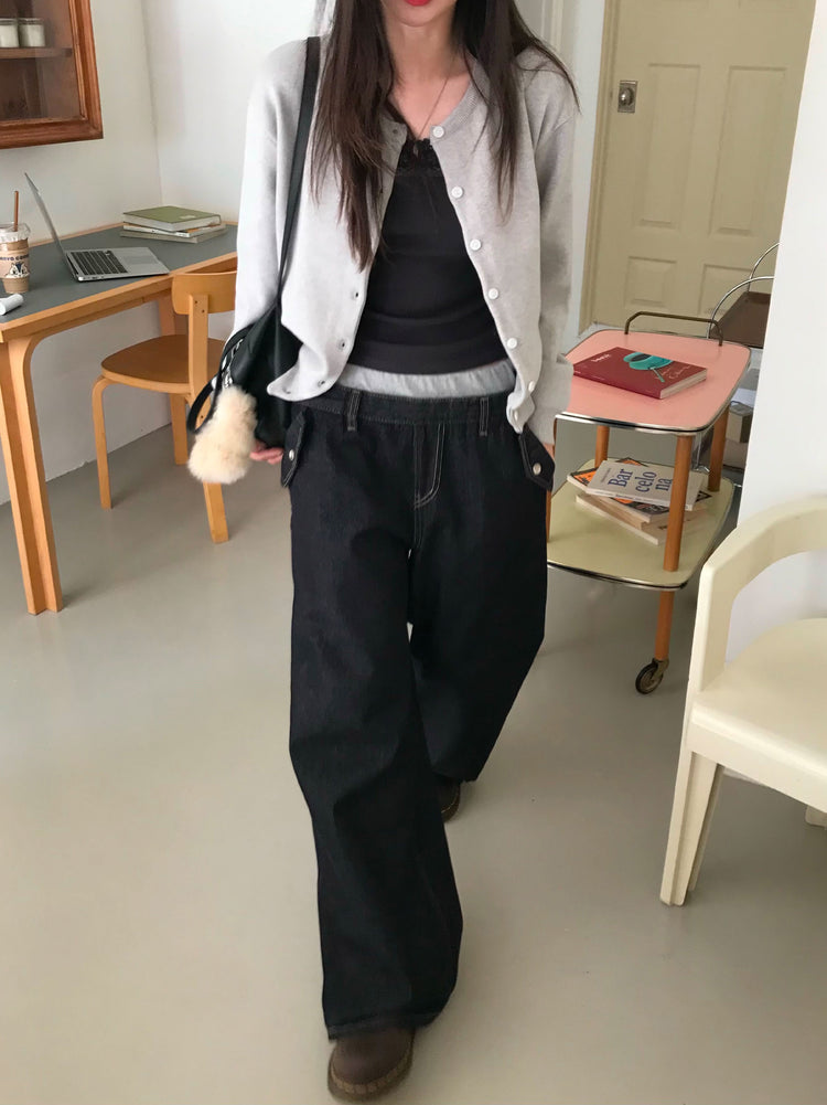 雙層褲頭細節牛仔褲