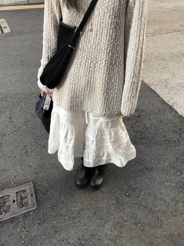 顆粒質感細節顯瘦針織衫