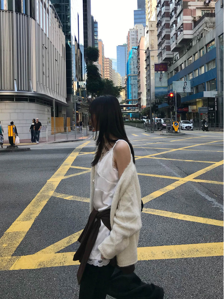 暗菱格紋理針織外套