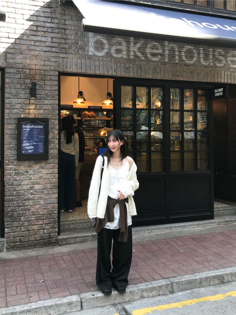 暗菱格紋理針織外套