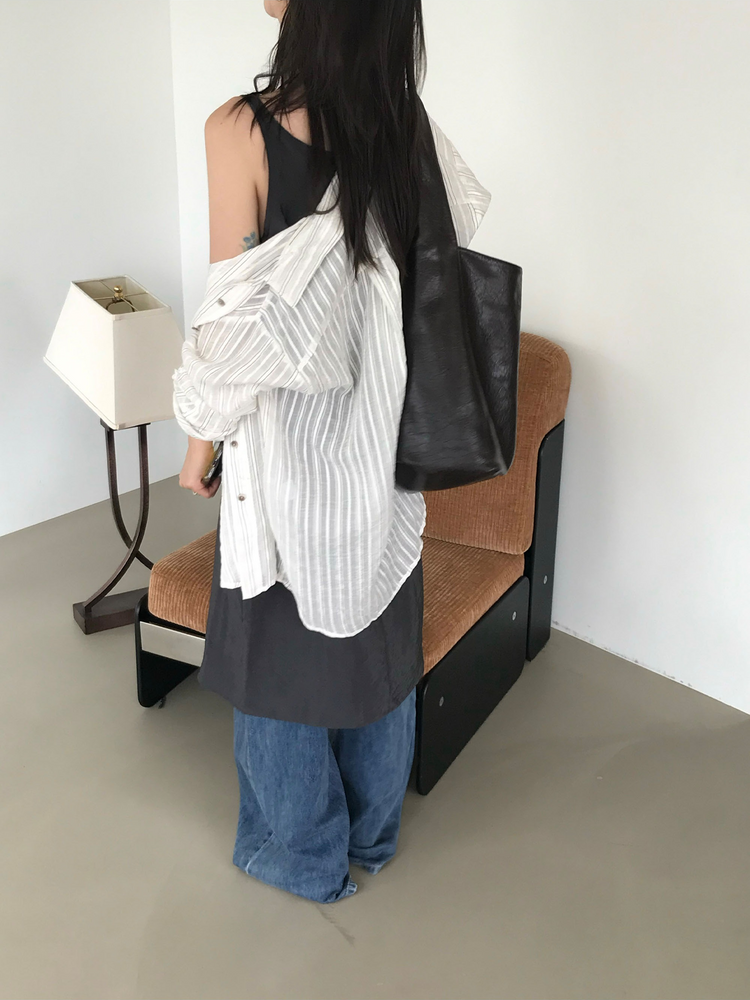 霧光澤掛脖排鈕連身裙套裝