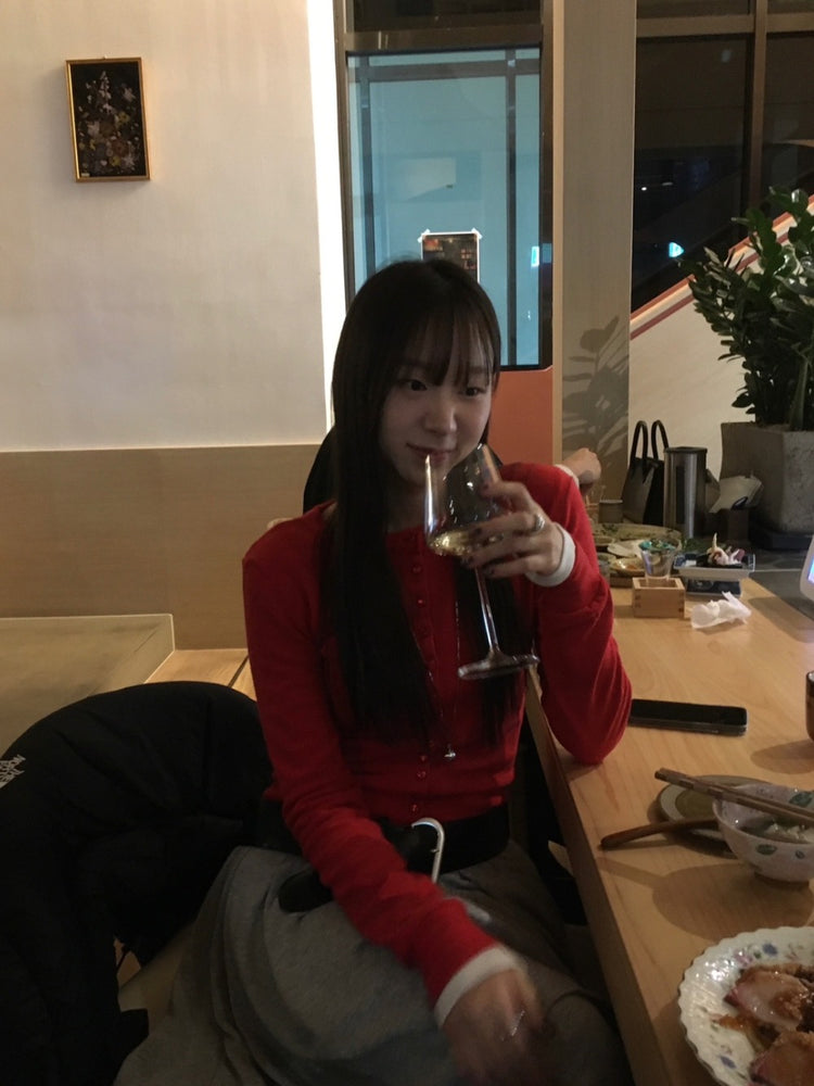 垂領綁帶修腰針織上衣