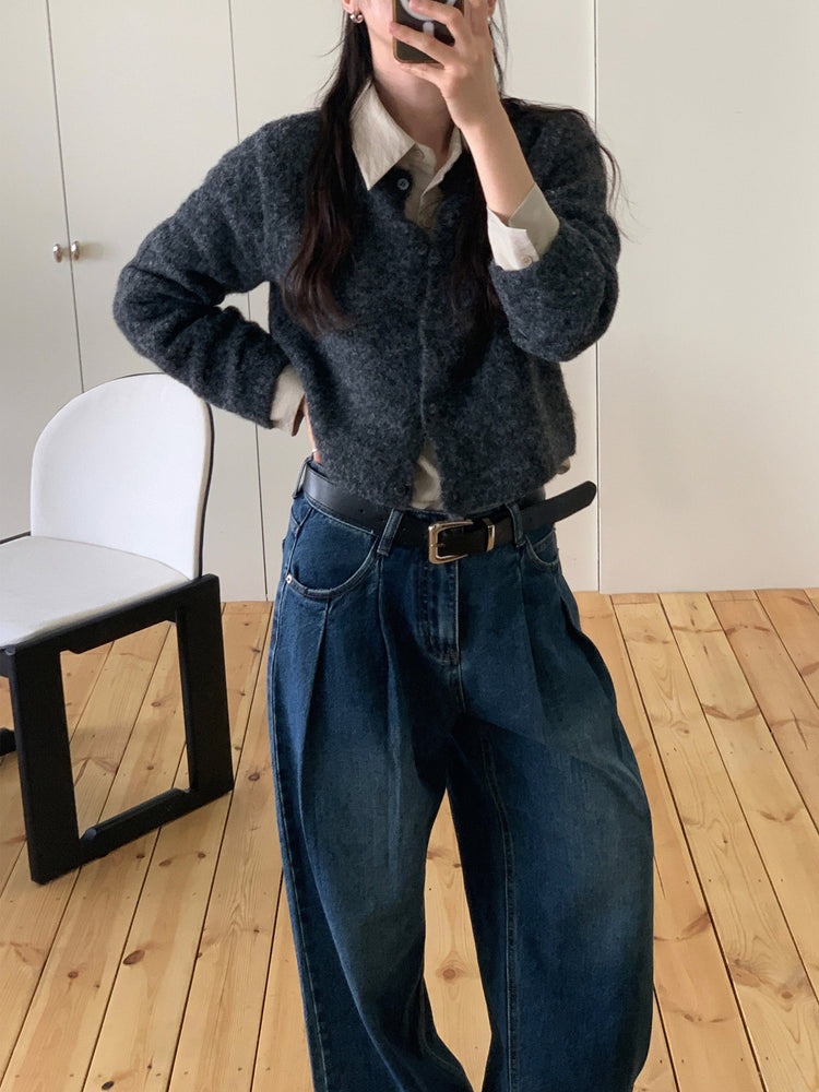 尼龍質感三角巾襯衫套裝