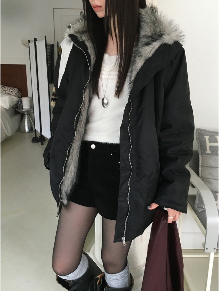 毛絨質感抓皺細節上衣