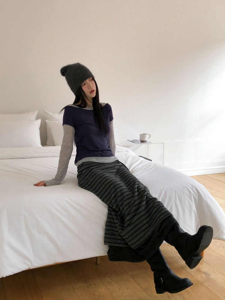 撞色層次感兩件式上衣