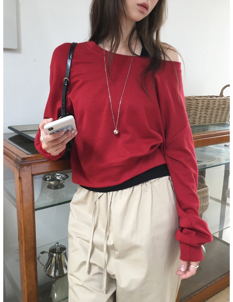 美肩U領修腰上衣