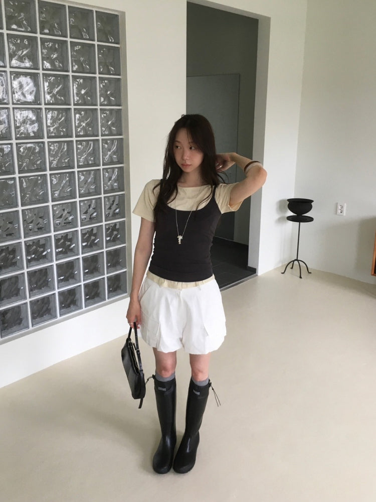 工裝花苞設計感短褲