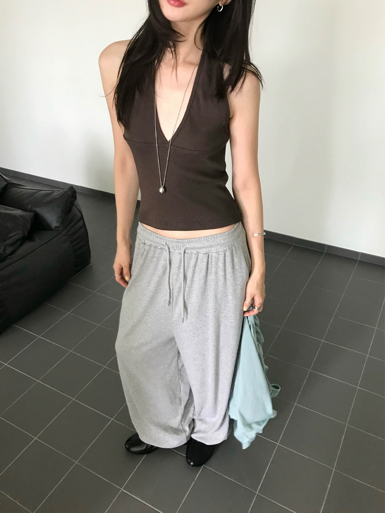 親膚寬鬆束腳休閒褲