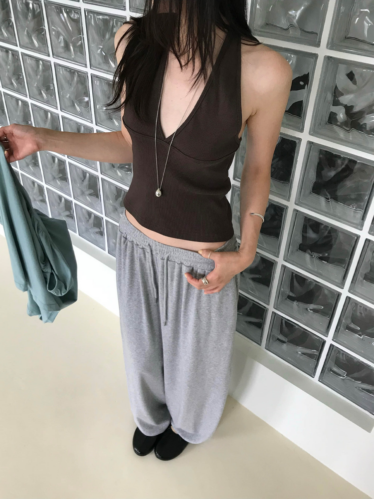 親膚寬鬆束腳休閒褲