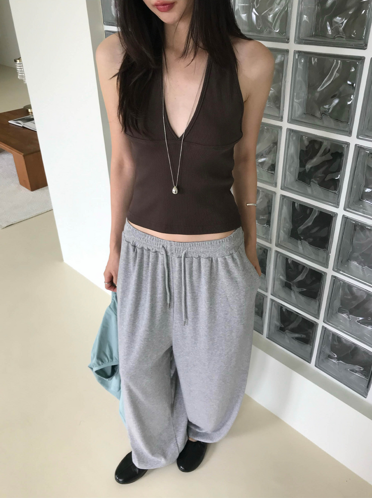 親膚寬鬆束腳休閒褲